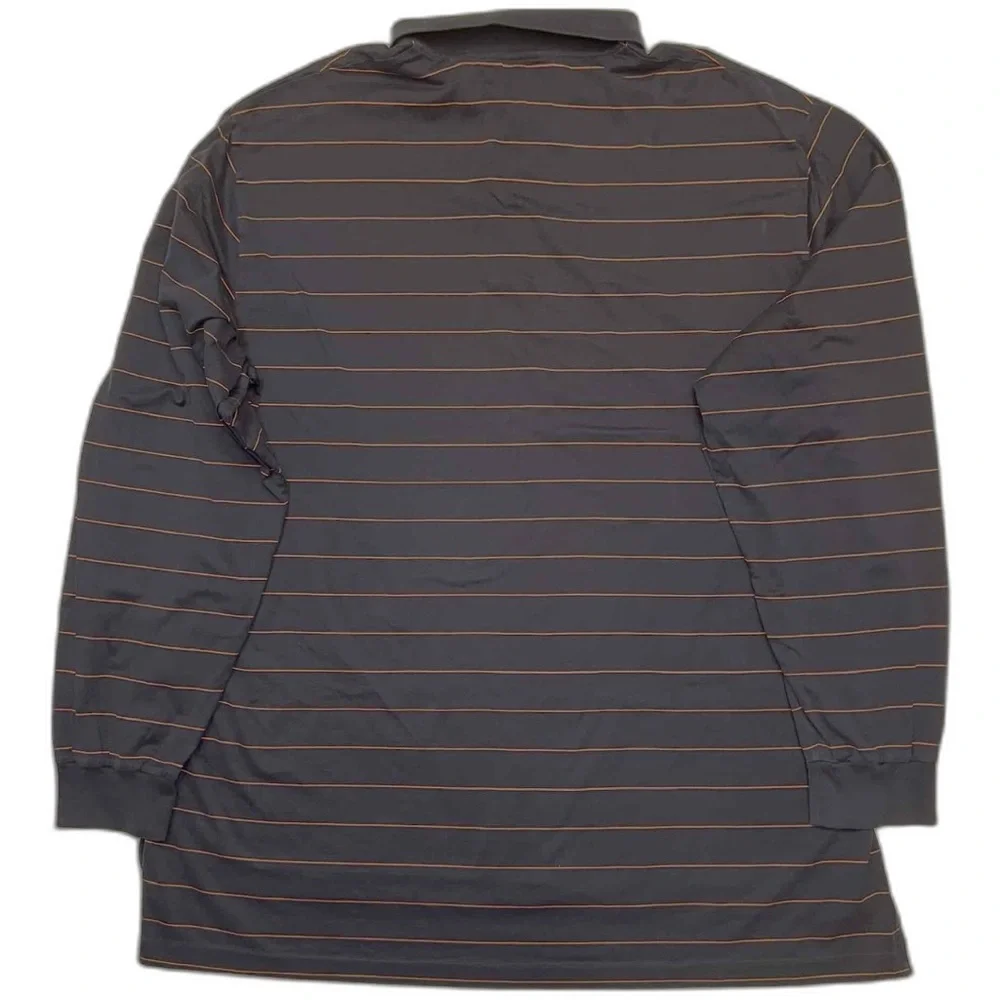 Polo Golf Ralph Lauren Navy‎ Blue and Red Striped Shirt 100% Prima Cotton XXL